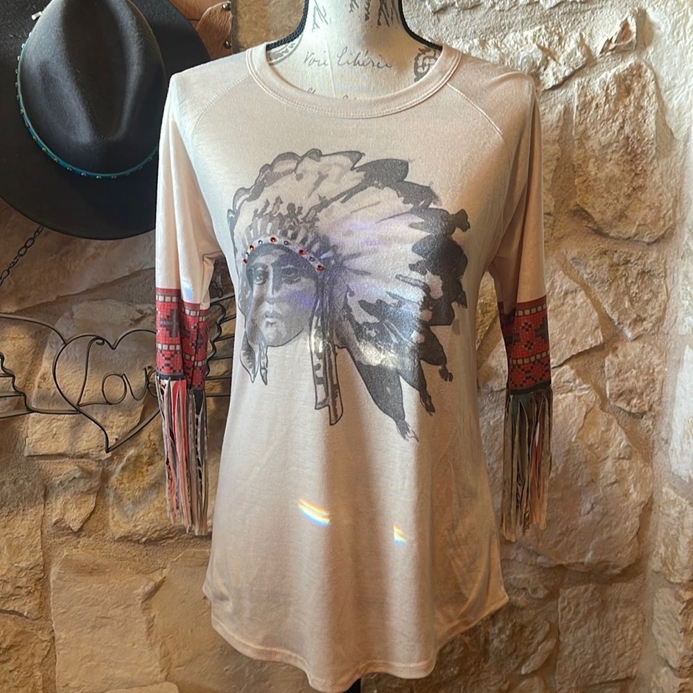 Bling A Gogo Blingy Southwestern T-Shirt, Size Small